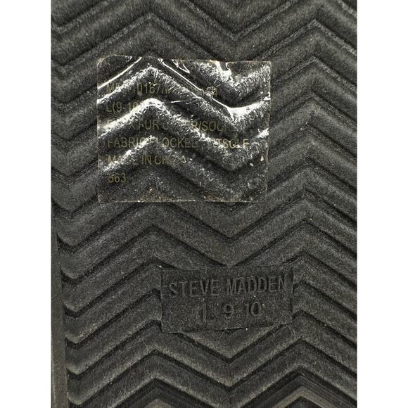 Steve Madden Faux Fur Fluffy Criss Cross Slip On Slippers -Size Large (9-10) - Picture 5 of 5